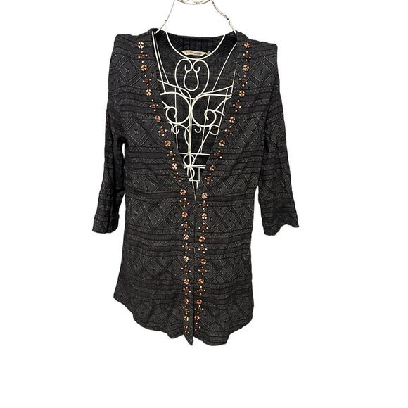 GREAT CONDITION Soft Surroundings Sweater 3/4 SleeveBeatrice topper Beaded Cardi - Picture 1 of 15
